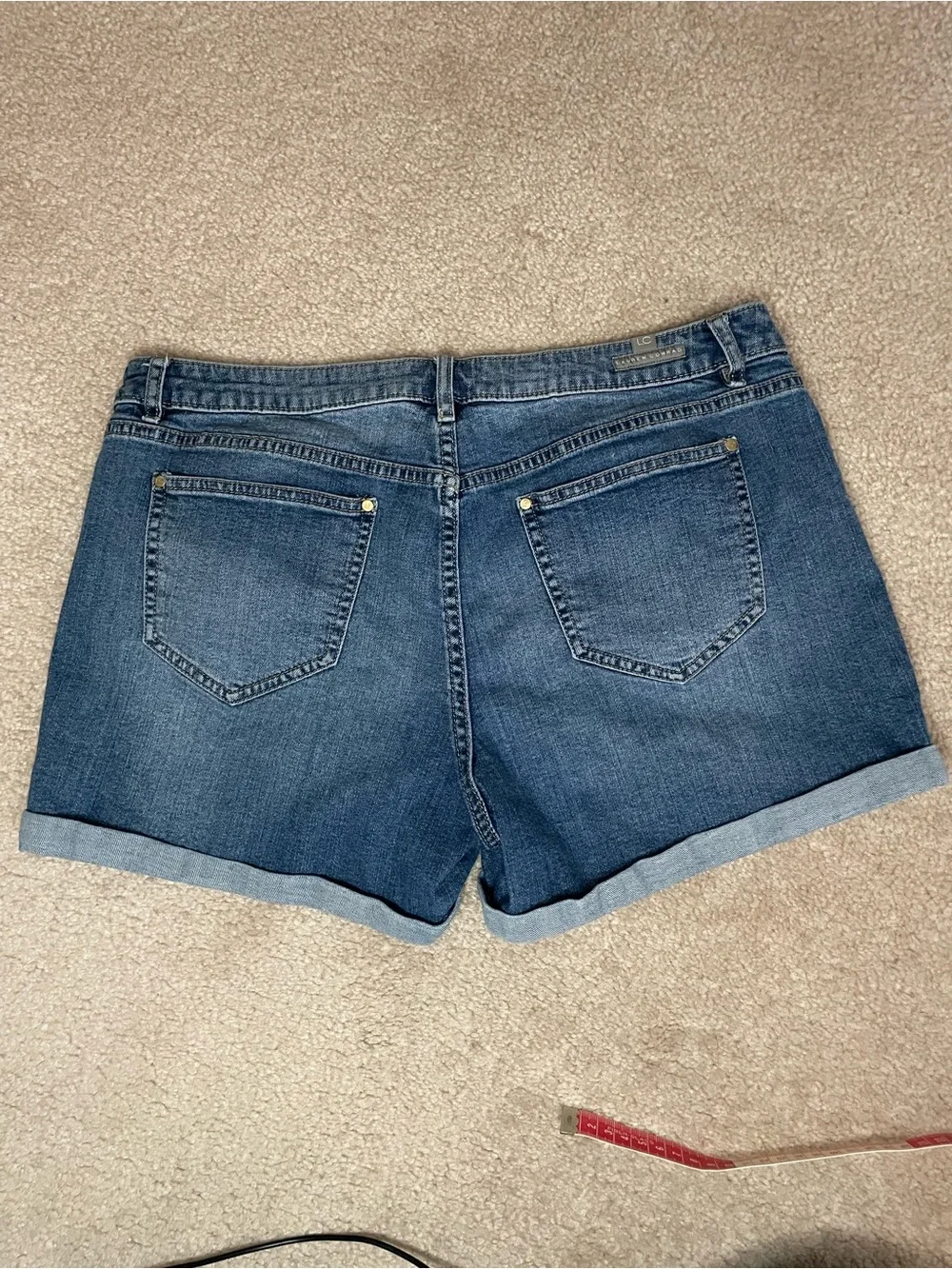 LC Lauren Conrad Denim Shorts Women's Size 14 Medium Wash Rolled Hem Cuffed